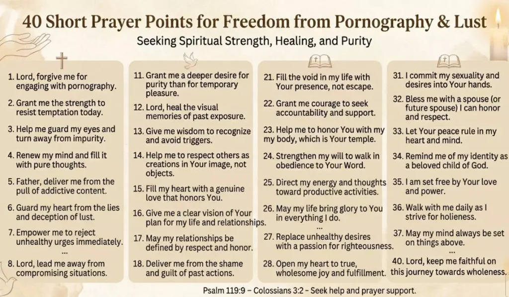 40 Short Pornography Prayer Points