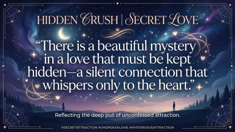 Hidden Crush Secret Love Quotes That Reflect the Mystery of Secret Attraction
