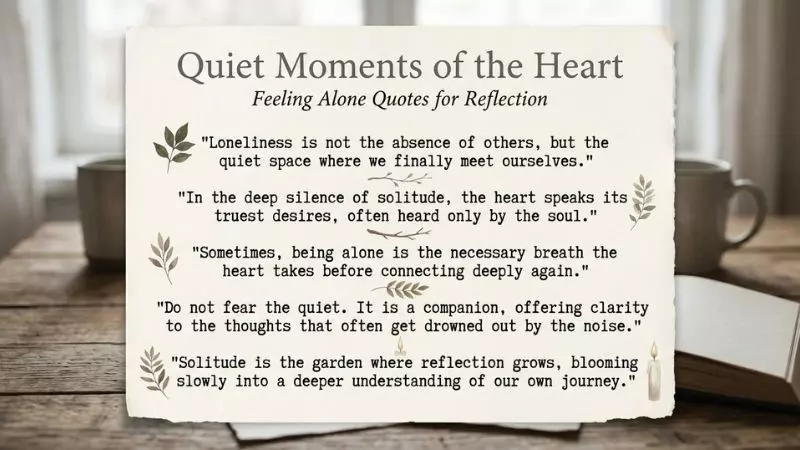 Quiet Moments of the Heart: Feeling Alone Quotes for Reflection