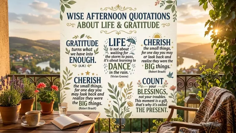 Wise Afternoon Quotations About Life and Gratitude