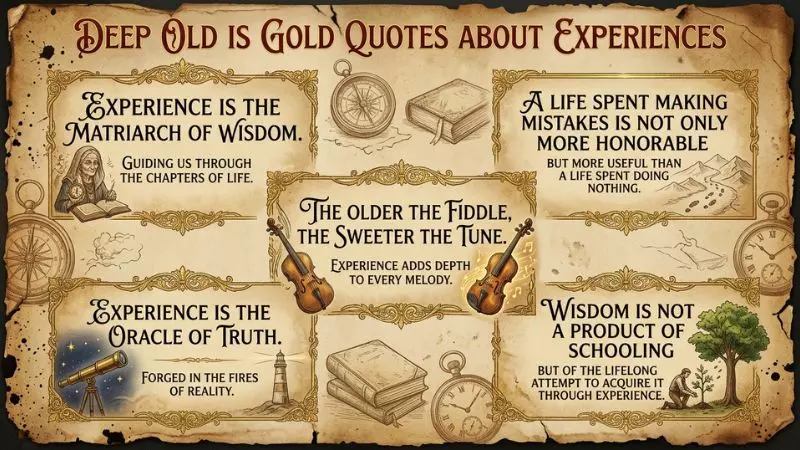 Deep Old Is Gold Quotes About Experiences