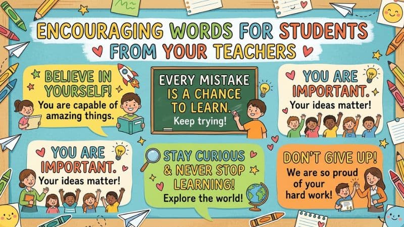 Encouraging Words For Students From Teachers