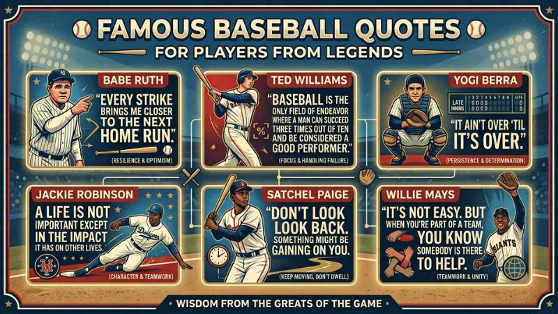 Famous Baseball Quotes for Players from Legends