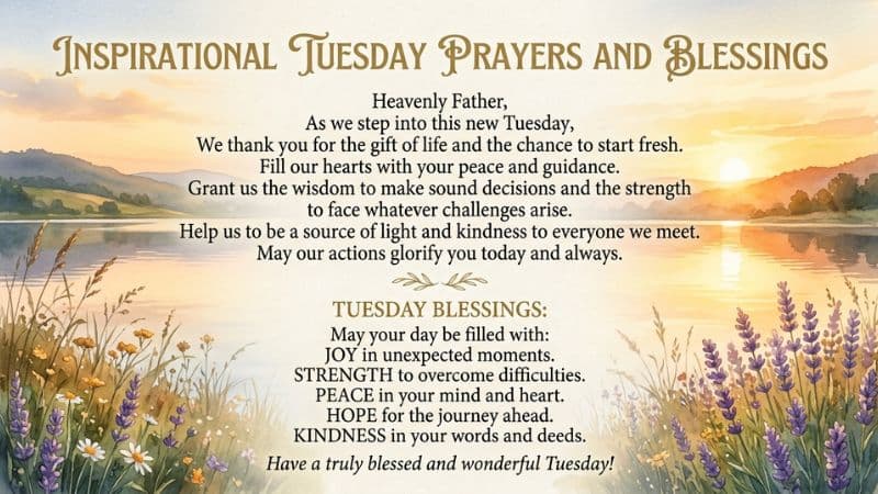 Inspirational Tuesday Prayers and Blessings
