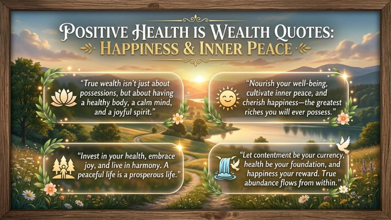 Positive Health Is Wealth Quotes About Happiness and Inner Peace