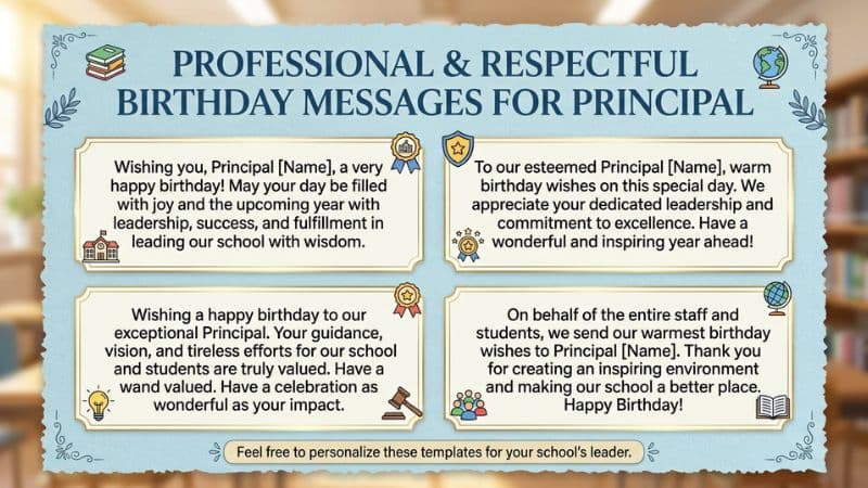 Respectful and Professional Birthday Messages for Principal