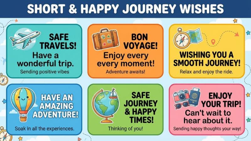 Short Happy Journey Wishes for Quick Messages