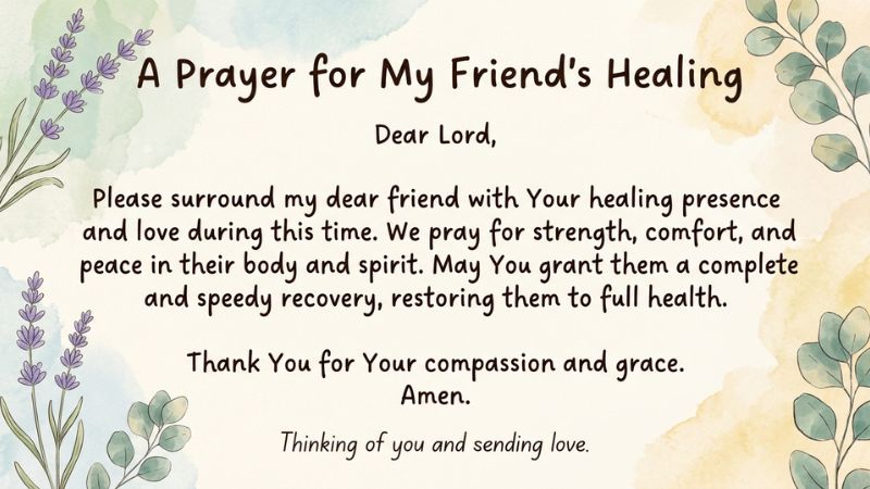 Short Prayer For Healing And Recovery For Friend