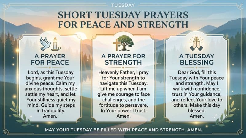 Short Tuesday Prayers for Peace and Strength