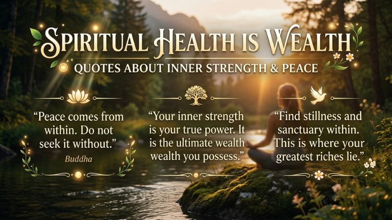 Spiritual Health Is Wealth Quotes About Inner Strength and Peace