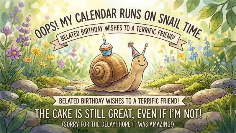 Funny Belated Birthday Wishes for Friend