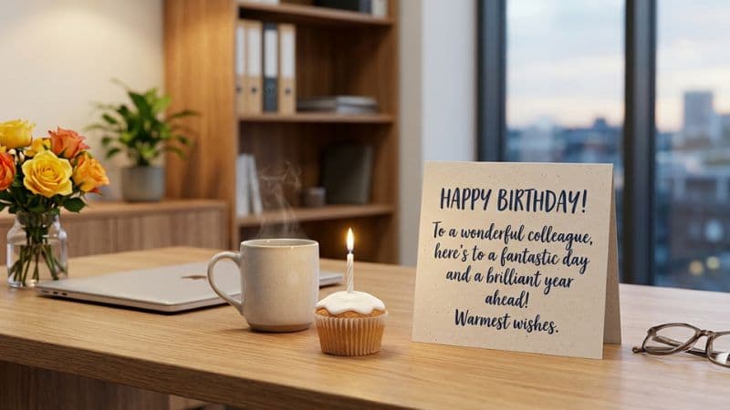 Professional Yet Warm: Simple Happy Birthday Message for Colleagues
