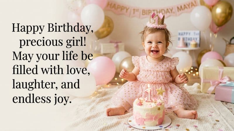 Short and Heart Touching Birthday Wishes for Baby Girl