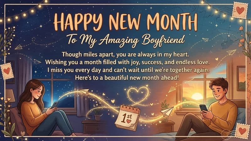 Happy New Month Wishes for My Boyfriend (Long Distance)