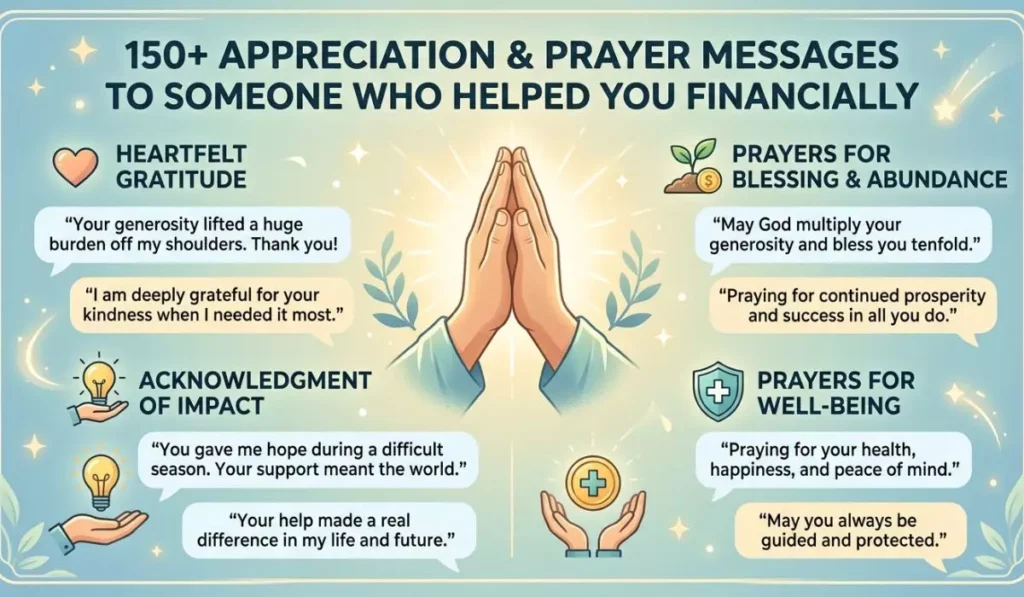150+ Appreciation Prayer Messages to Someone Who Helped You Financially