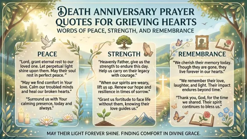 Death Anniversary Prayer Quotes for Grieving Hearts: Words of Peace, Strength, and Remembrance