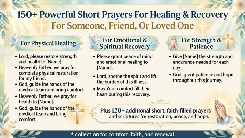 150 + Powerful Short Prayers For Healing And Recovery For Someone, Friend, Or Loved One