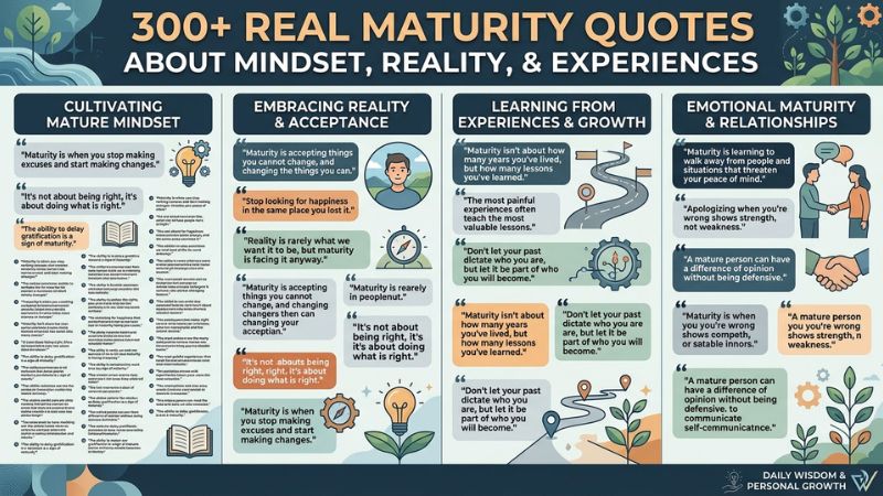 300+ Real Maturity Quotes About Mindset, Reality & Experiences