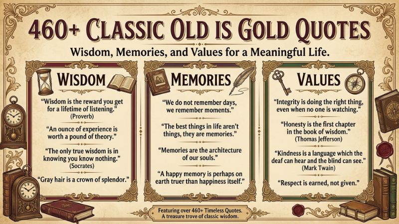 460 + Classic Old Is Gold Quotes for Wisdom, Memories & Values