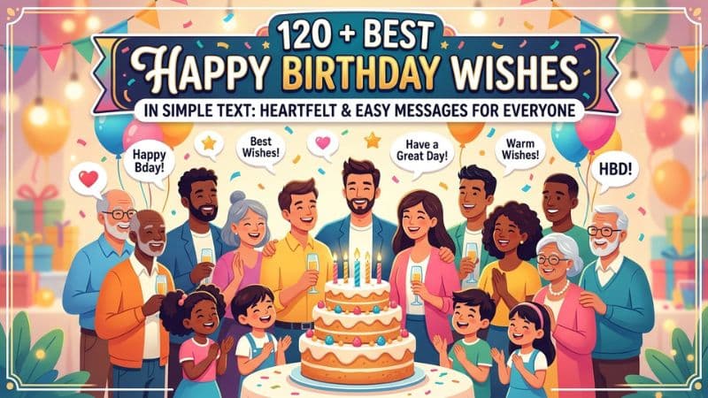 120 + Best Happy Birthday Wishes in Simple Text: Heartfelt & Easy Messages for Everyone