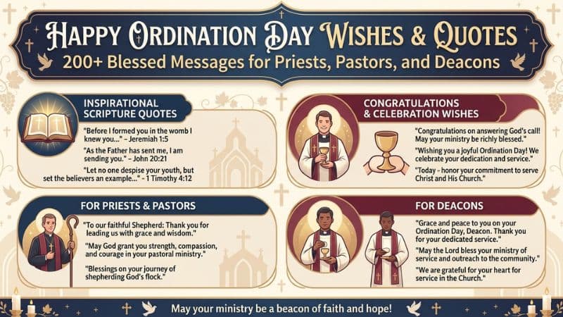 Happy Ordination Day Wishes & Quotes: 200+ Blessed Messages for Priests, Pastors and Deacons